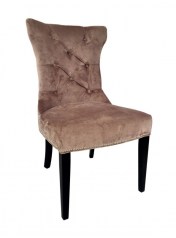 Krzesło GRANADA w tkaninie FORD-954 z taśmą i kołatką chromowaną